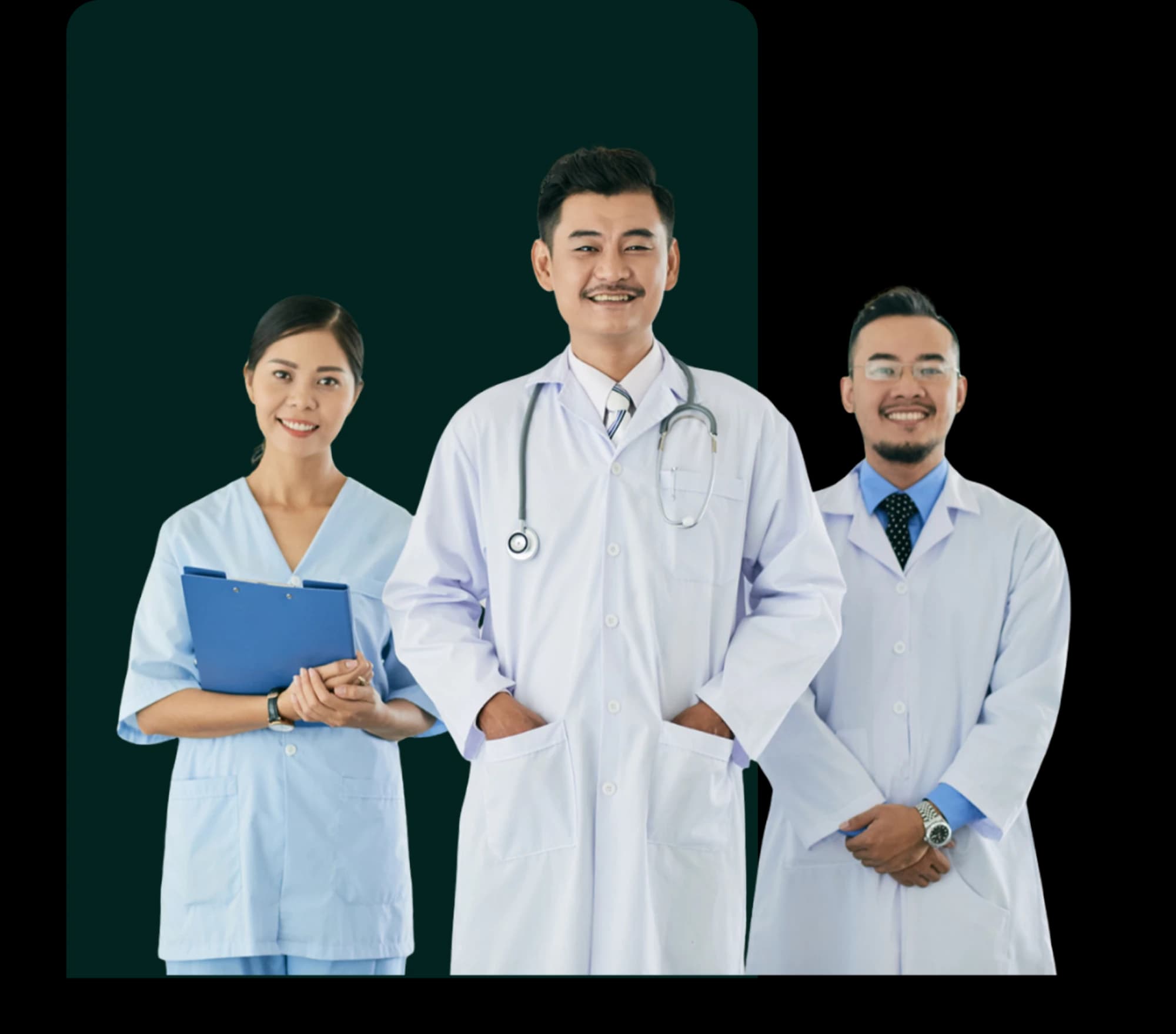 Ilustrasi dokter sedang menjelaskan fitur